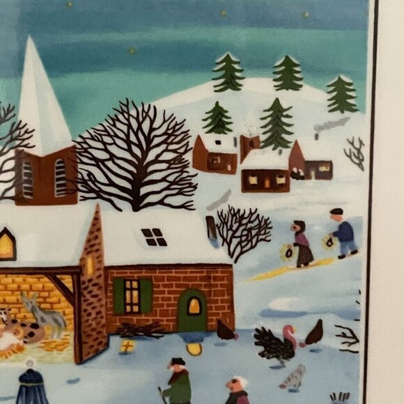 Villeroy & Boch Naif Christmas Square Handled Porcelain Cake Platter Plate 8" - Picture 7 of 10